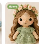 Muñeca floral tejida al crochet
